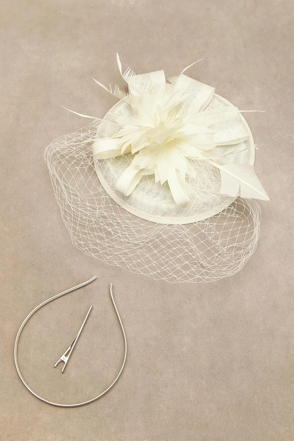 BABEYOND Fascinator Hat Veil Feather Fascinator Tea Party Kentucky Pillbox Derby Hat Bridal Wedding Party