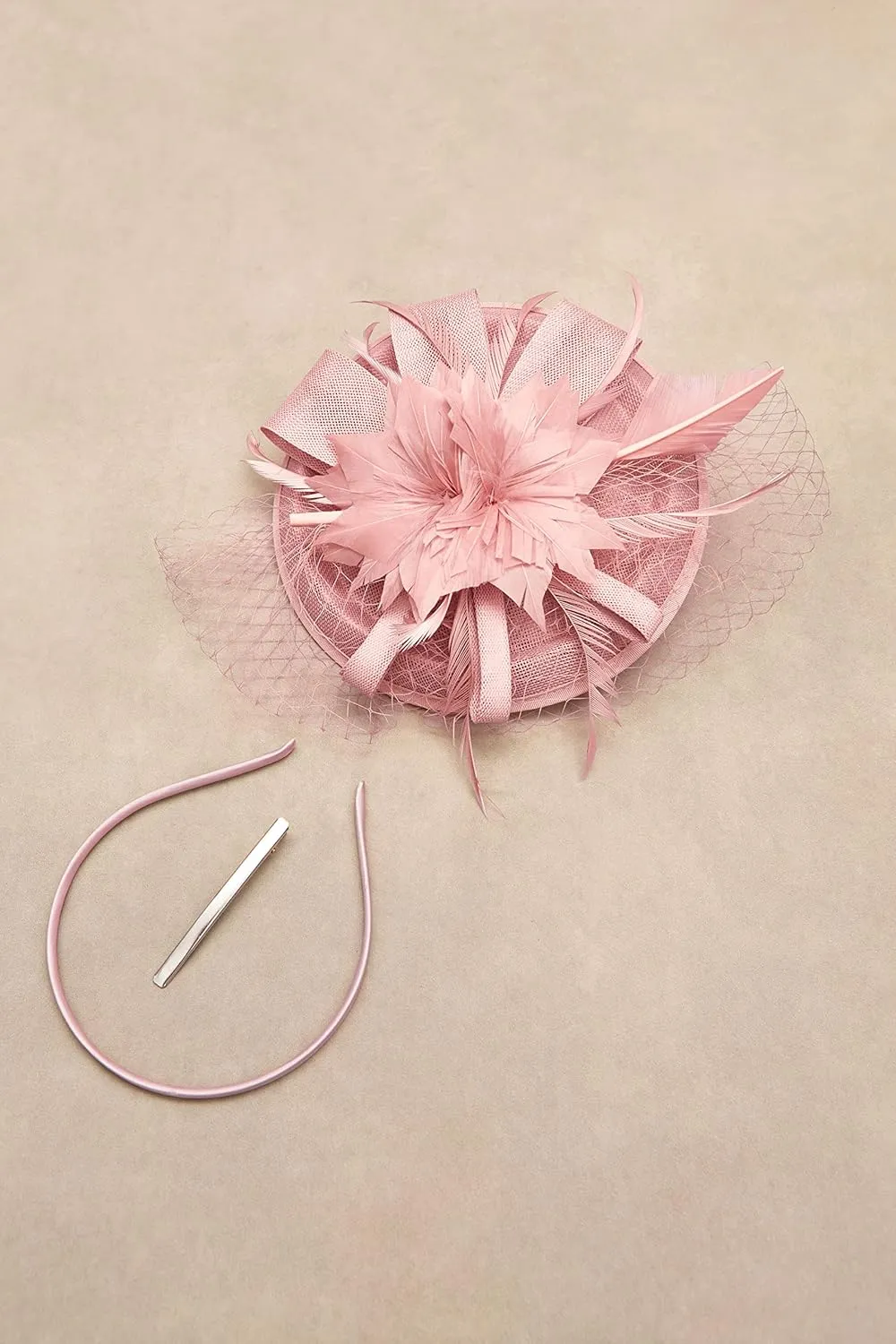 BABEYOND Fascinator Hat Veil Feather Fascinator Tea Party Kentucky Pillbox Derby Hat Bridal Wedding Party
