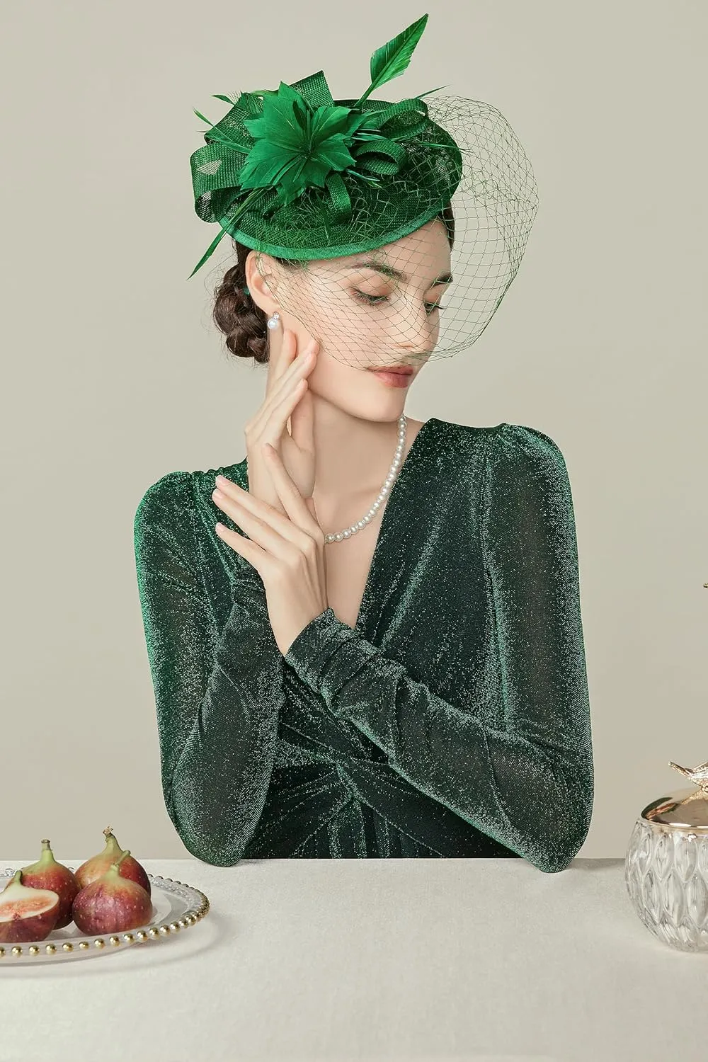 BABEYOND Fascinator Hat Veil Feather Fascinator Tea Party Kentucky Pillbox Derby Hat Bridal Wedding Party