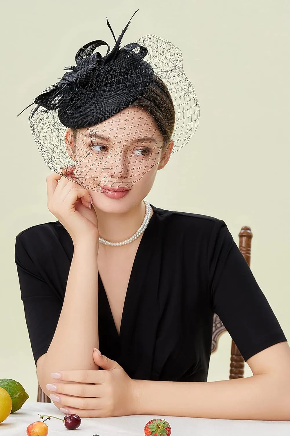 BABEYOND Fascinators Hat Veil Feather Hair Clip Tea Party Kentucky Pillbox Derby Bridal for Wedding