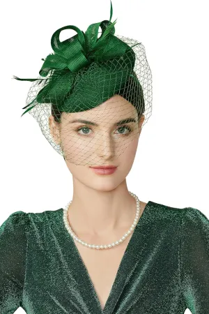 BABEYOND Fascinators Hat Veil Feather Hair Clip Tea Party Kentucky Pillbox Derby Bridal for Wedding