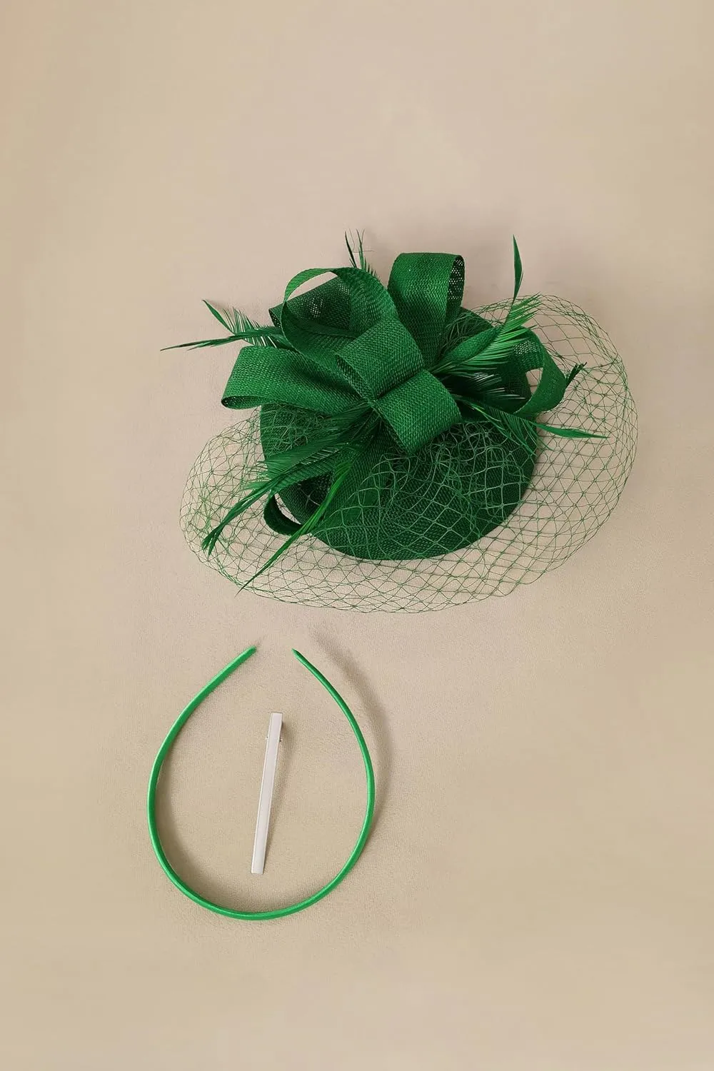 BABEYOND Fascinators Hat Veil Feather Hair Clip Tea Party Kentucky Pillbox Derby Bridal for Wedding