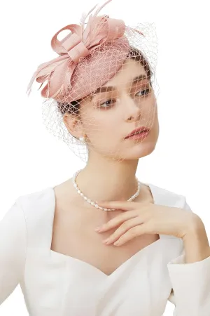 BABEYOND Fascinators Hat Veil Feather Hair Clip Tea Party Kentucky Pillbox Derby Bridal for Wedding