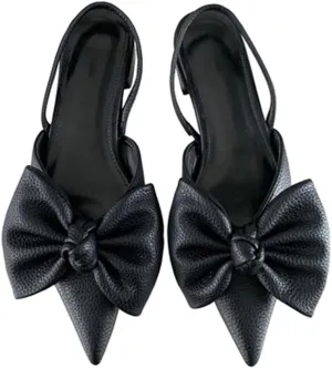 Bow-Knot Flat Shoes Women Comfortable Pointed Toe Slingback Women's Flats