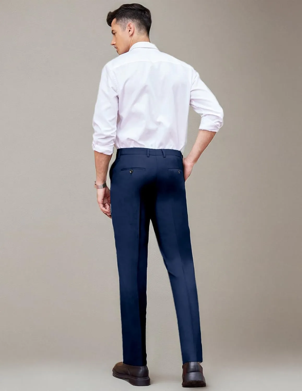 COOFANDY Men's Classic Fit Dress Pants Flat Front Straight Formal Pants Wrinkle Free Expandable Waist Suit Pants