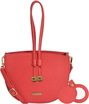 Fashion/Party Wrist Bag For Womens Nappa Flat Genuine Leather With Wrist Handle, Adjustable Strap & Makeup Mirror