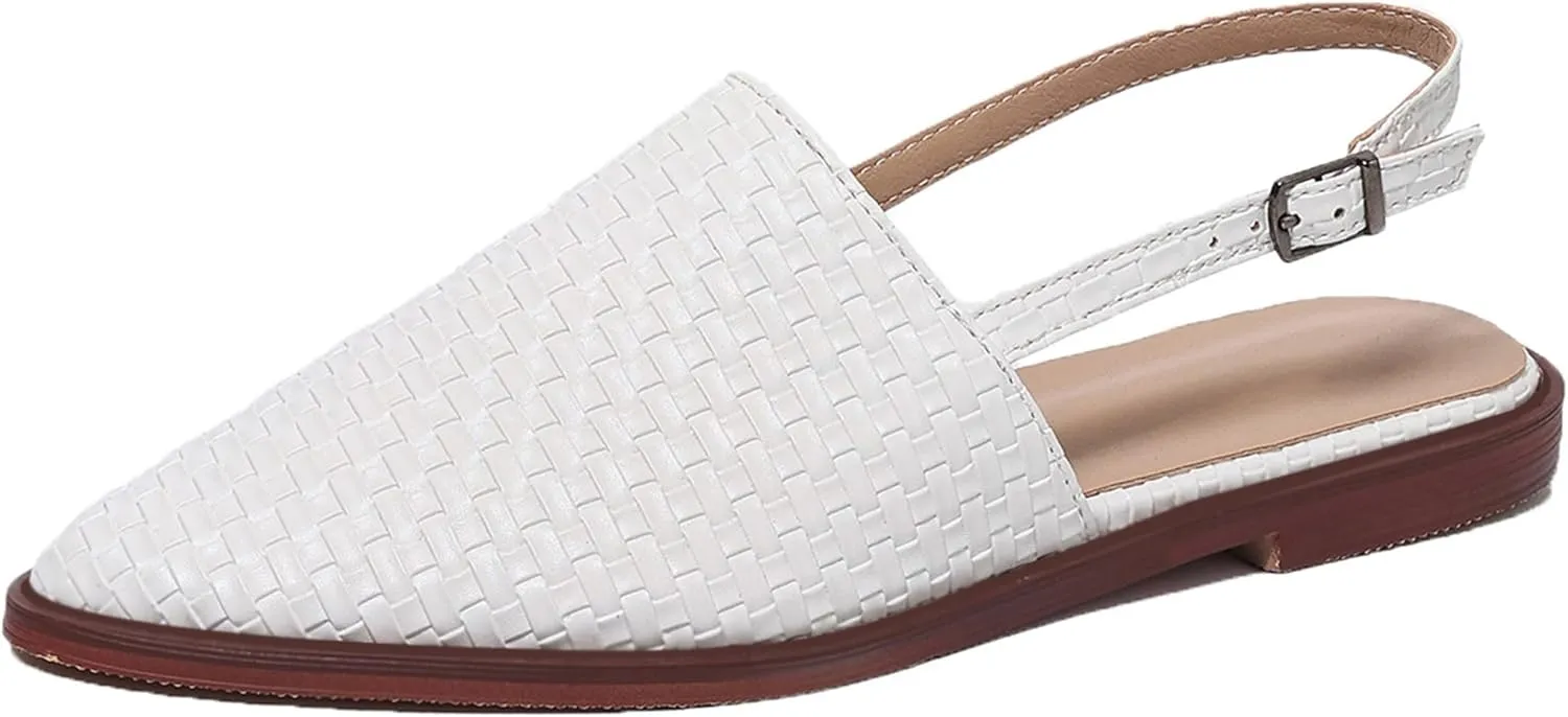 Flat Dolly Shoes Women Pointed Toe Slingback