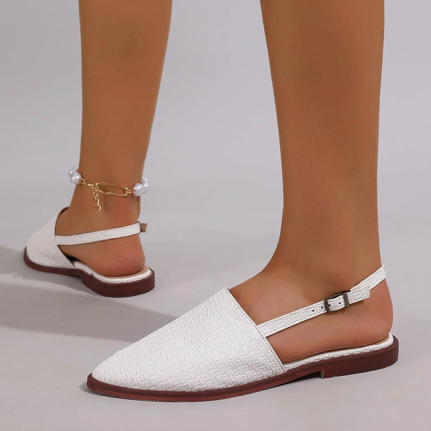 Flat Dolly Shoes Women Pointed Toe Slingback