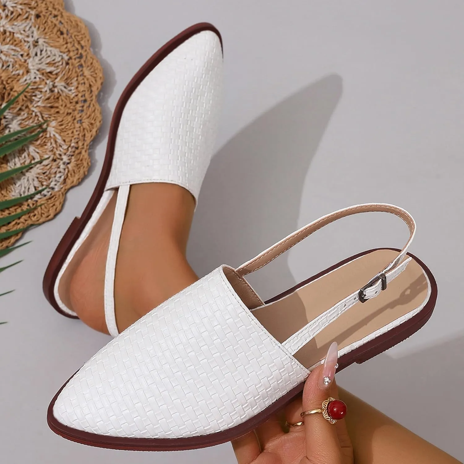Flat Dolly Shoes Women Pointed Toe Slingback
