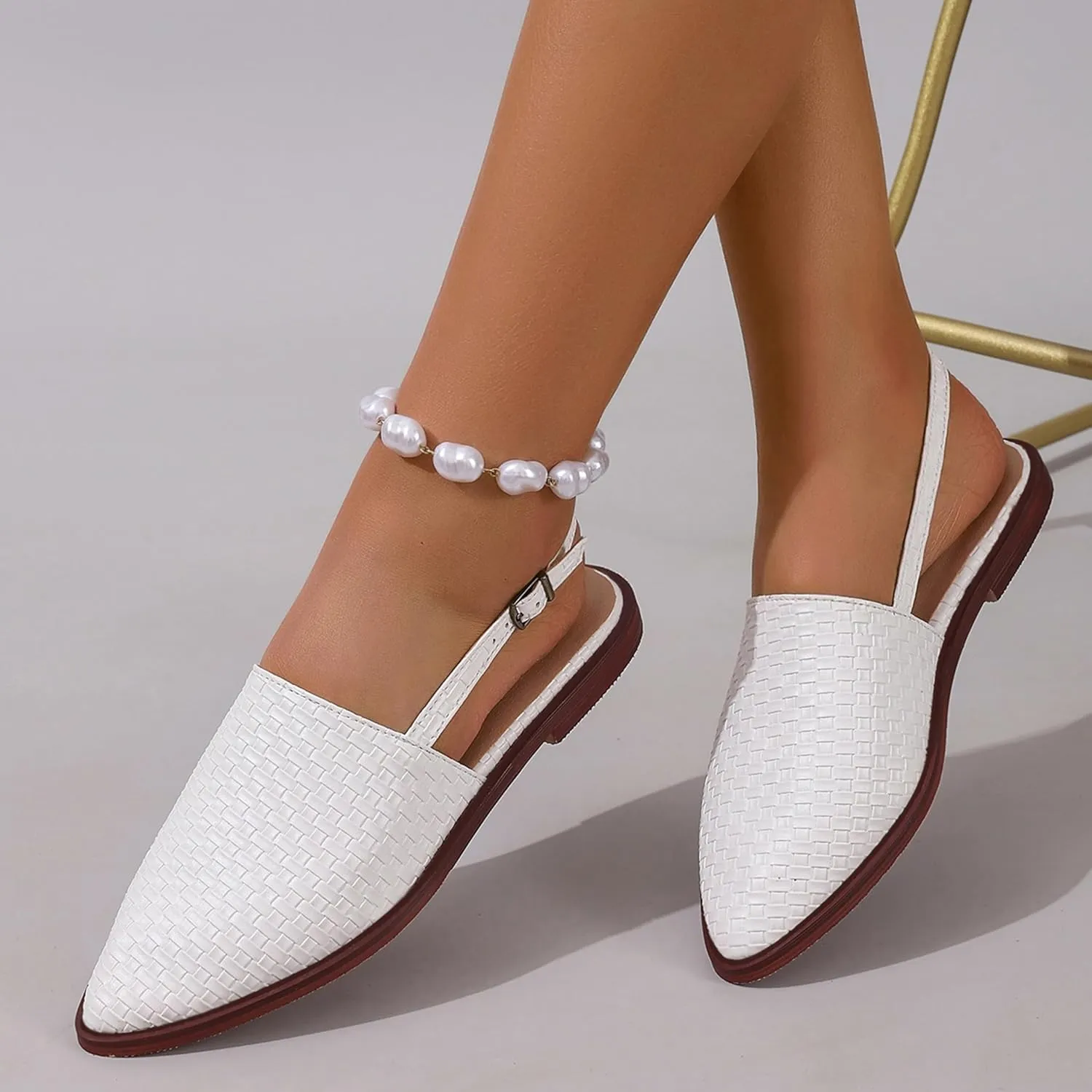 Flat Dolly Shoes Women Pointed Toe Slingback