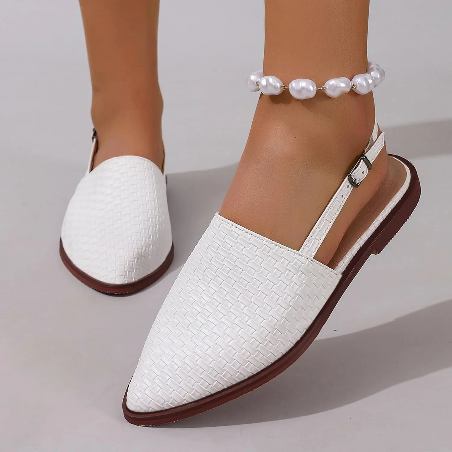 Flat Dolly Shoes Women Pointed Toe Slingback