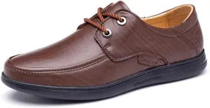 Formal Shoes Dress Oxford for Men Lace Up Round Apron Toe Derby Shoes Cowhide Non Slip Resistant Anti-Slip Block Heel Party Suitable for Many Occasions
