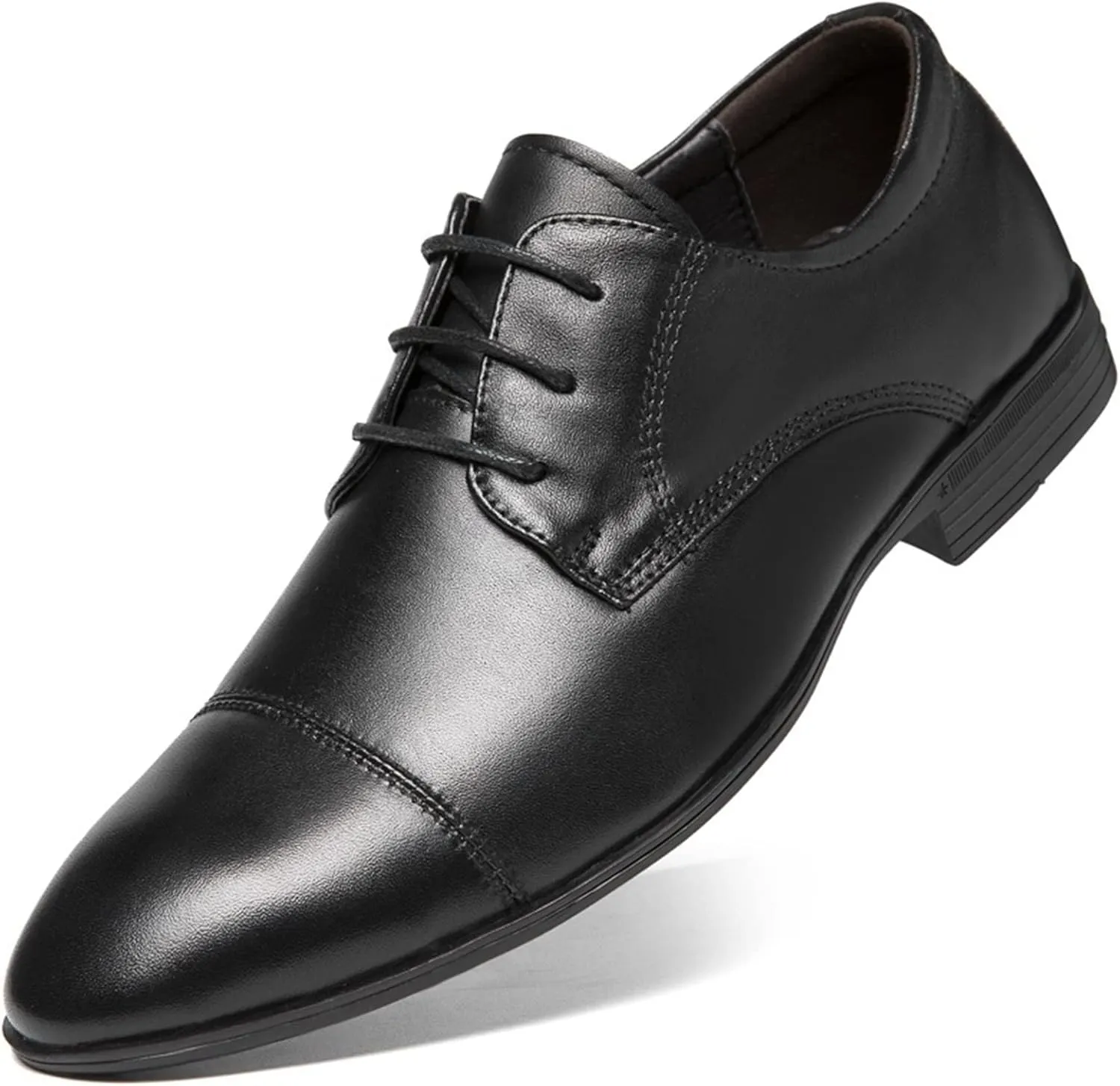 Formal Shoes for Men Lace Up Crocodile Print Derby Shoes Round Cap Toe Leather Rubber Sole Non Slip Block Heel Classic Suitable for Many Occasions.