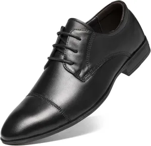 Formal Shoes for Men Lace Up Crocodile Print Derby Shoes Round Cap Toe Leather Rubber Sole Non Slip Block Heel Classic Suitable for Many Occasions.