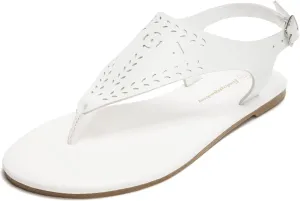 FUNKYMONKEY Thong Flat Sandals, Women's Casual T-Strap and Adjustable Ankle Buckle for Summer Beach Sandals