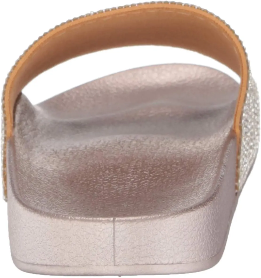 FUNKYMONKEY Women's Slides Rhinestone Glitter Slip On Footbed Platform Sandals