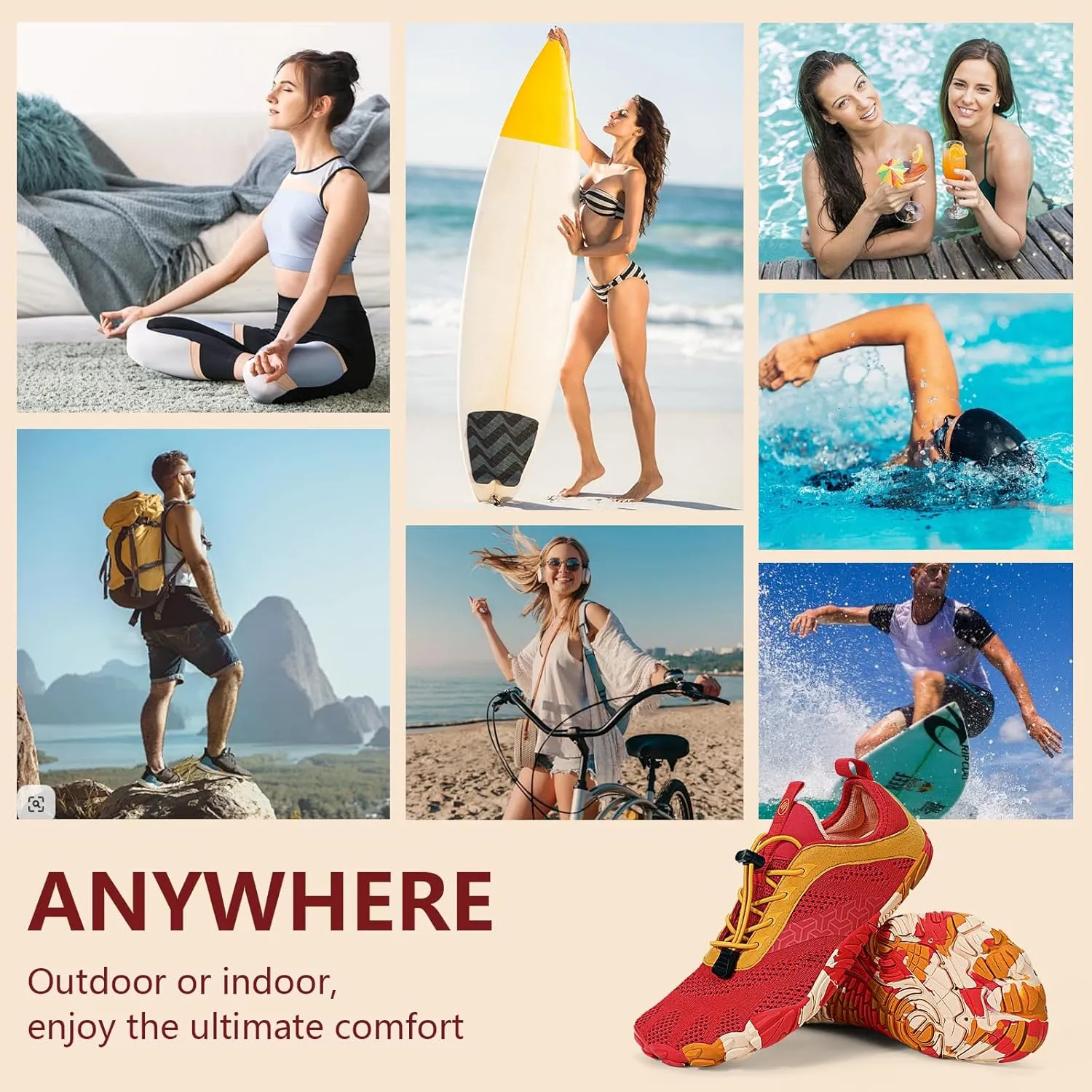 Hike Barefoot Shoes Women Men Wide Toe Box Zero Drop Footwear Lightweight Hike Shoe Non-Slip Grounded Shoes Women for Outdoor Trail Running Walking Weightlifting