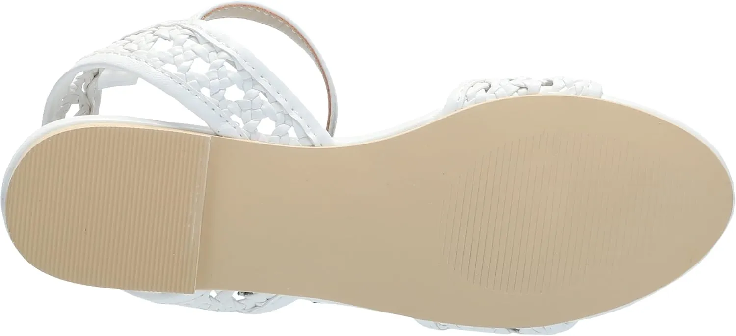 Janie and Jack Baby-Girl's Basketweave Sandal (Toddler/Little Big Kid) Flat