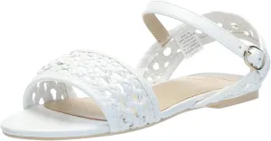 Janie and Jack Baby-Girl's Basketweave Sandal (Toddler/Little Big Kid) Flat