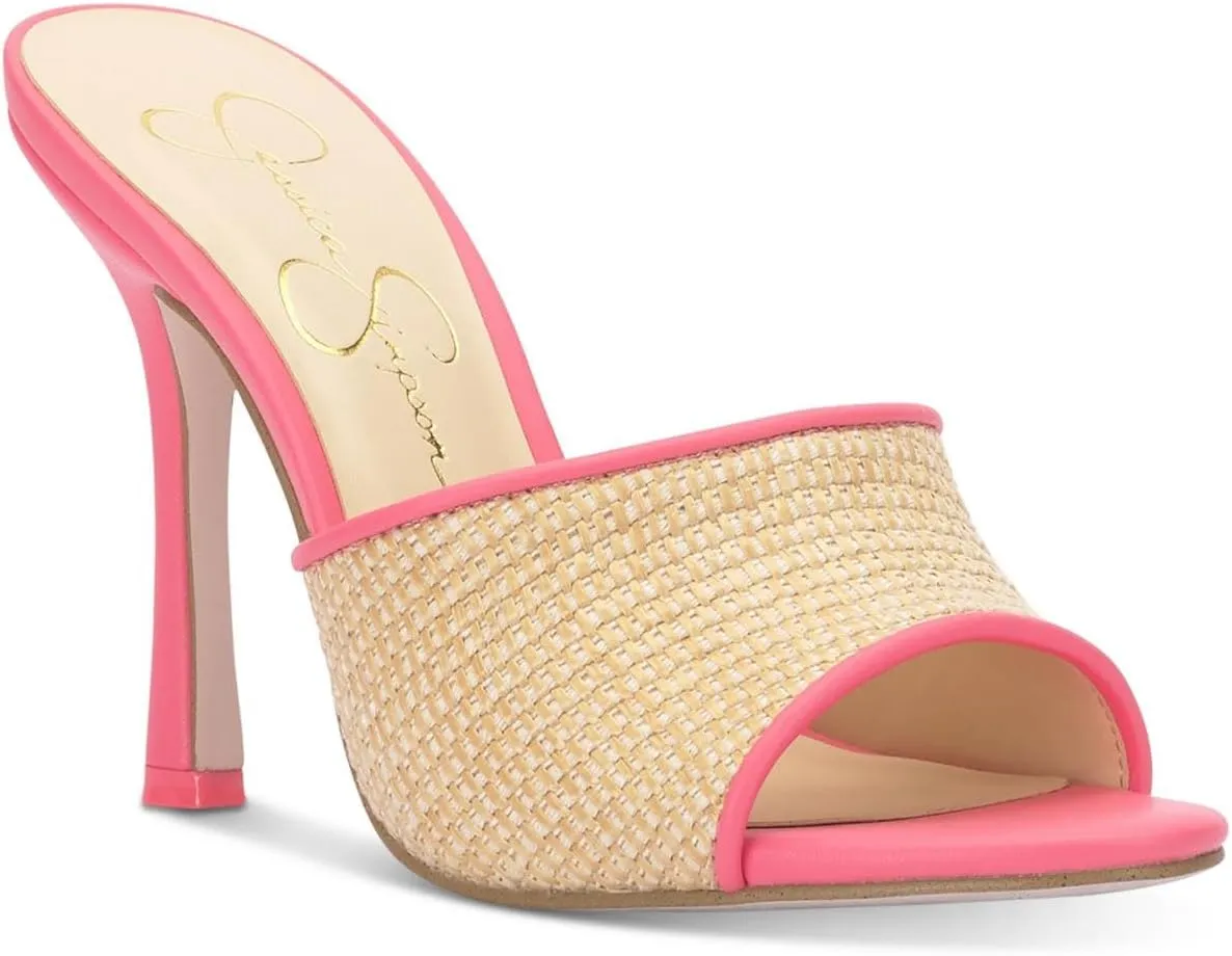 Jessica Simpson Womens Kaveri Woven Slip On Slide Sandals