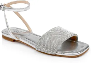 Jewel Badgley Mischka Hadley Flat Sandals with Ankle Strap