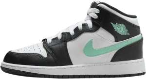 Jordan Air 1 Mid Big Kids' Shoes (DQ8423-103, White/Green Glow-Black)