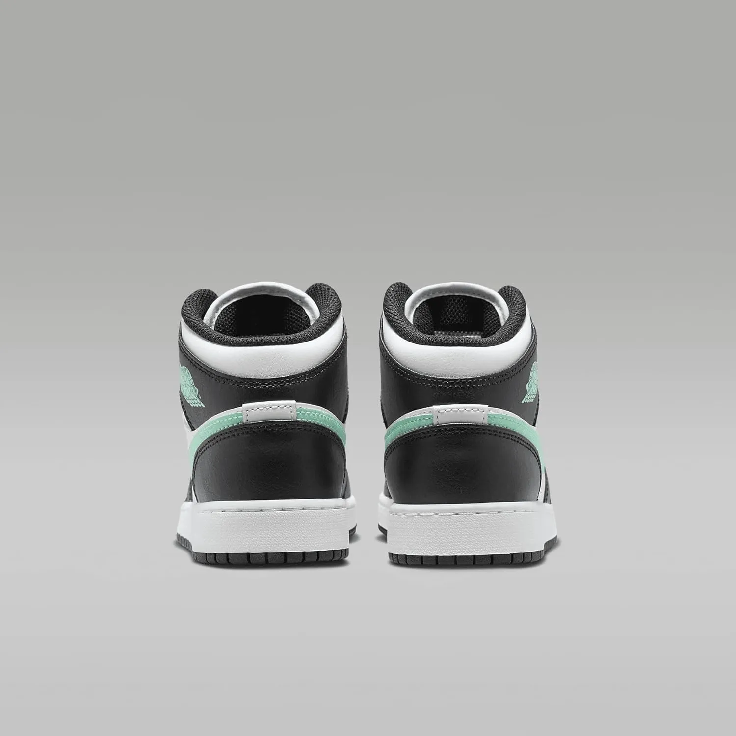 Jordan Air 1 Mid Big Kids' Shoes (DQ8423-103, White/Green Glow-Black)