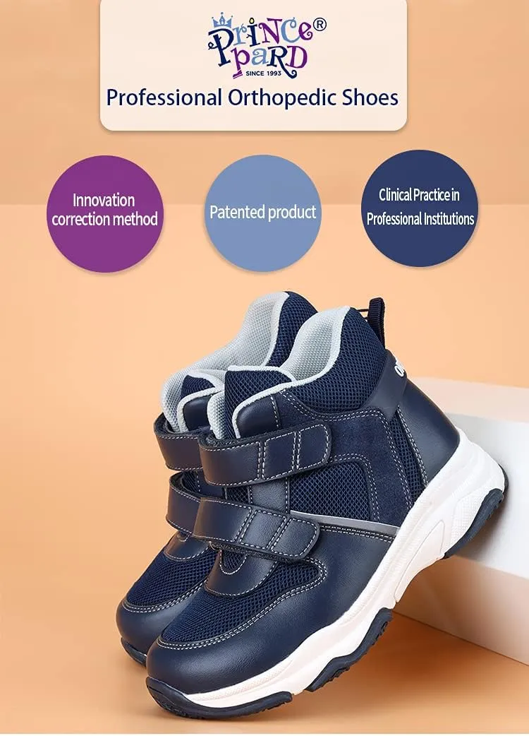 Kids Orthopedic Sneakers with Arch Support, Toddlers High-top Leisure Shoes for Boys and Girls with Flat Feet and Tiptoe Walking