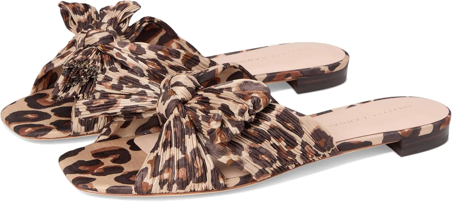 Loeffler Randall Women's Daphne Flat Sandal, Leopard 1, 7.5