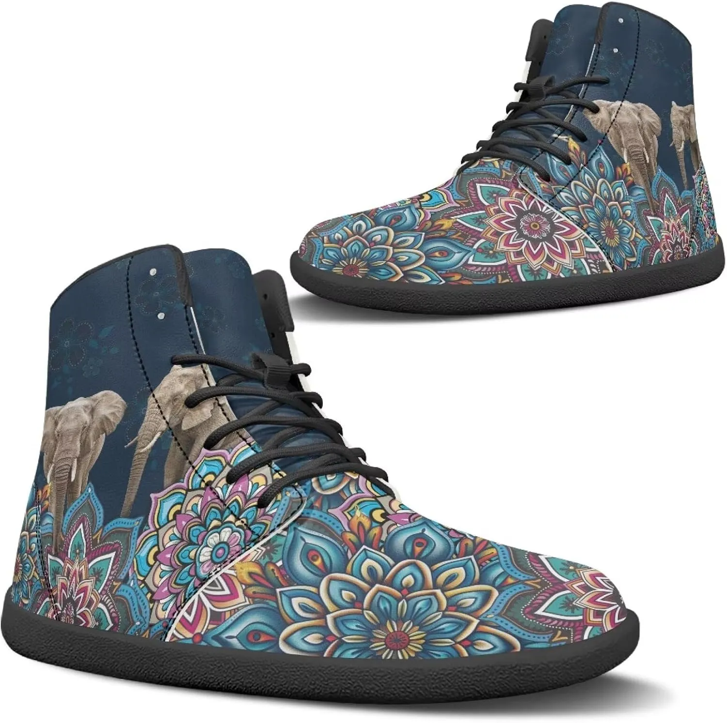 Mens Wide Barefoot Shoes Lightweight Non Slip Walking Shoe Zero Drop High Top Casual Flat Sneakers for Travel Work Size 5-14