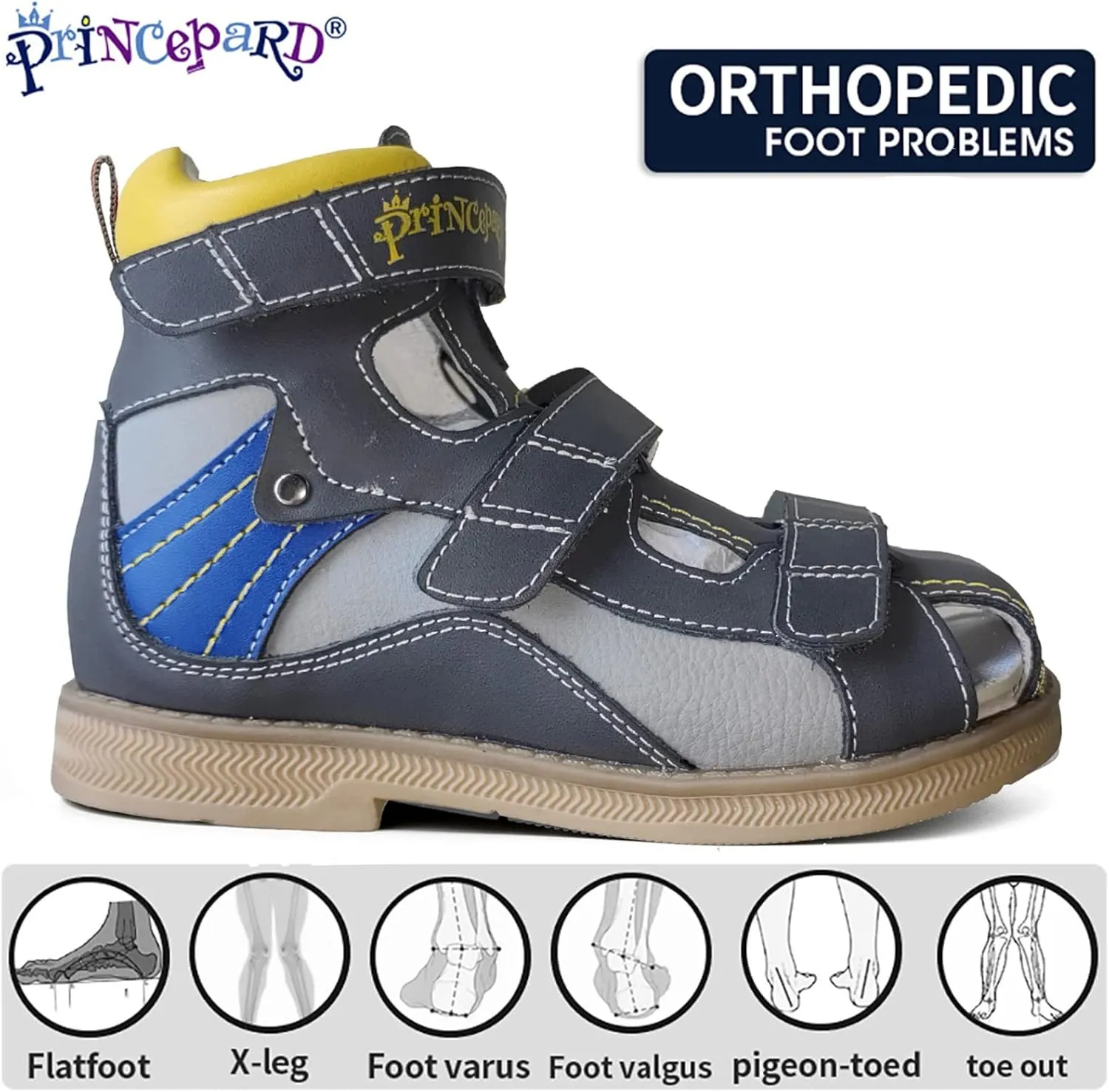 Orthopedic Sandals for Toddlers and Kids,Corrective Closed-toe High Back Shoes with Ankle & Arch Support