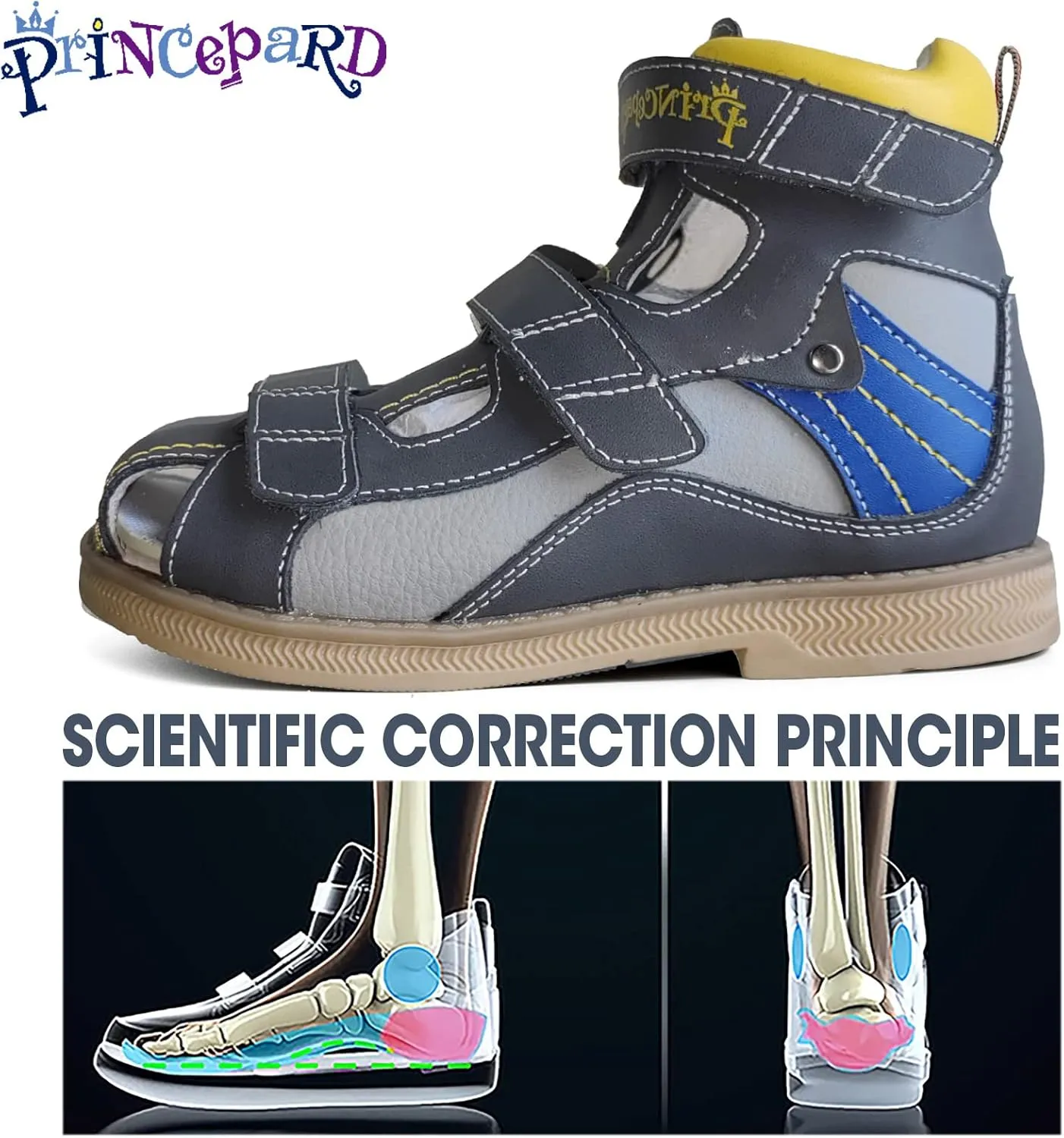 Orthopedic Sandals for Toddlers and Kids,Corrective Closed-toe High Back Shoes with Ankle & Arch Support