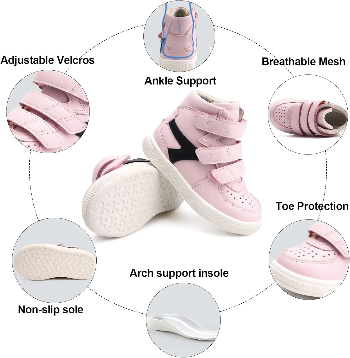 Orthopedic Shoes for Kids and Toddlers with Arch and Ankle Support,Correct and Prevent Flat Feet and Foot Varus/Valgus