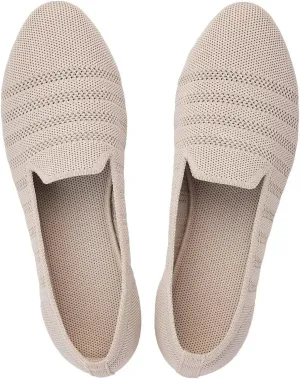 Puxowe Women's Knit Ballet Flats Slip-On Shoes with Low Wedge Sole - Comfortable Round Toe Shoes for Walking, Dress & Casual Outfits
