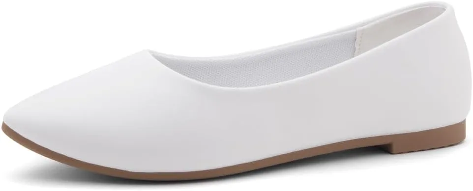 Shoe Land Womens SL-Kathleen Ballet Flats Pointed Toe Flat Shoes Classic Ballerina Comfort Dressy Shoes for Daily Work Office
