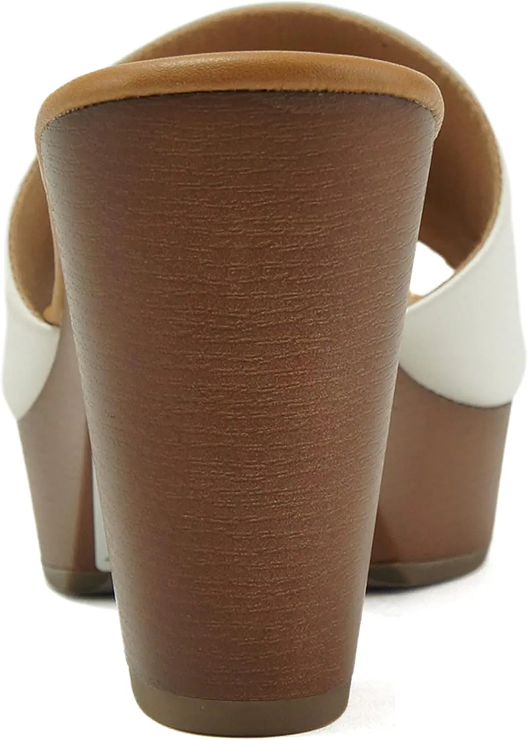 Soda Womens Sunkist Slip On Heeled Platform Sandal