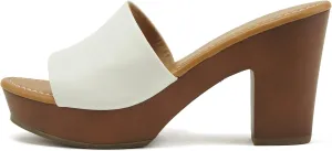 Soda Womens Sunkist Slip On Heeled Platform Sandal