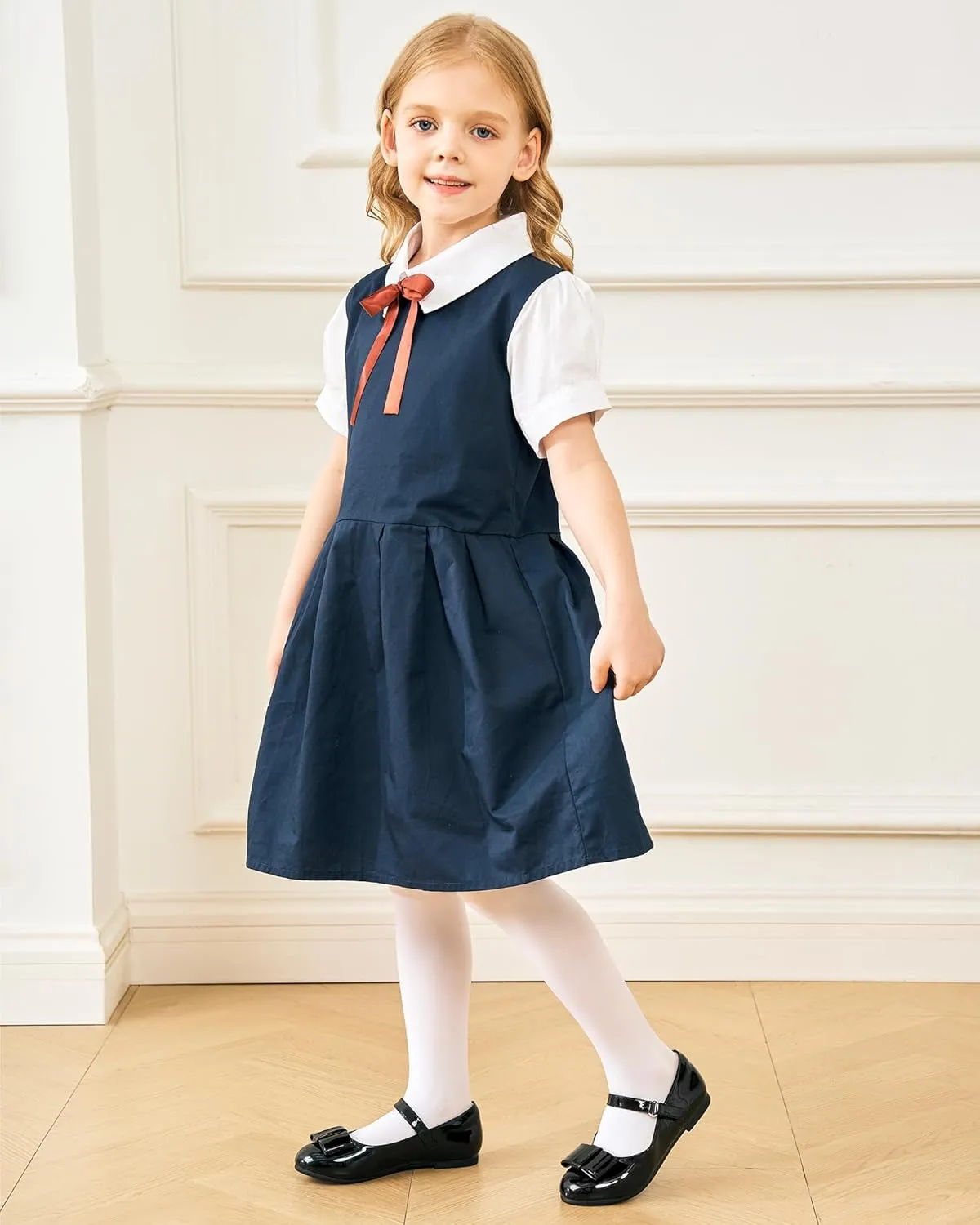 Stelle Girls Mary Jane Dress Shoes Ballerina Flat with Bow for Toddler/Little/Big Kids