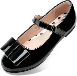 Stelle Girls Mary Jane Dress Shoes Ballerina Flat with Bow for Toddler/Little/Big Kids