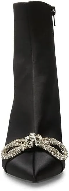 Steve Madden Ditty Black Croco Fashion Slip On Pointed Toe Block Mid Heel Sandal