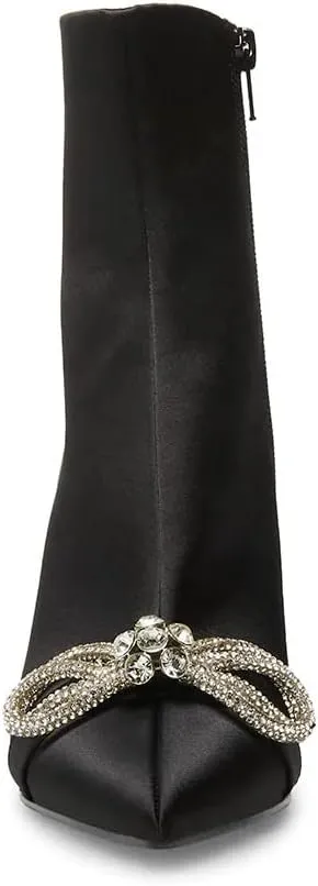 Steve Madden Ditty Black Croco Fashion Slip On Pointed Toe Block Mid Heel Sandal