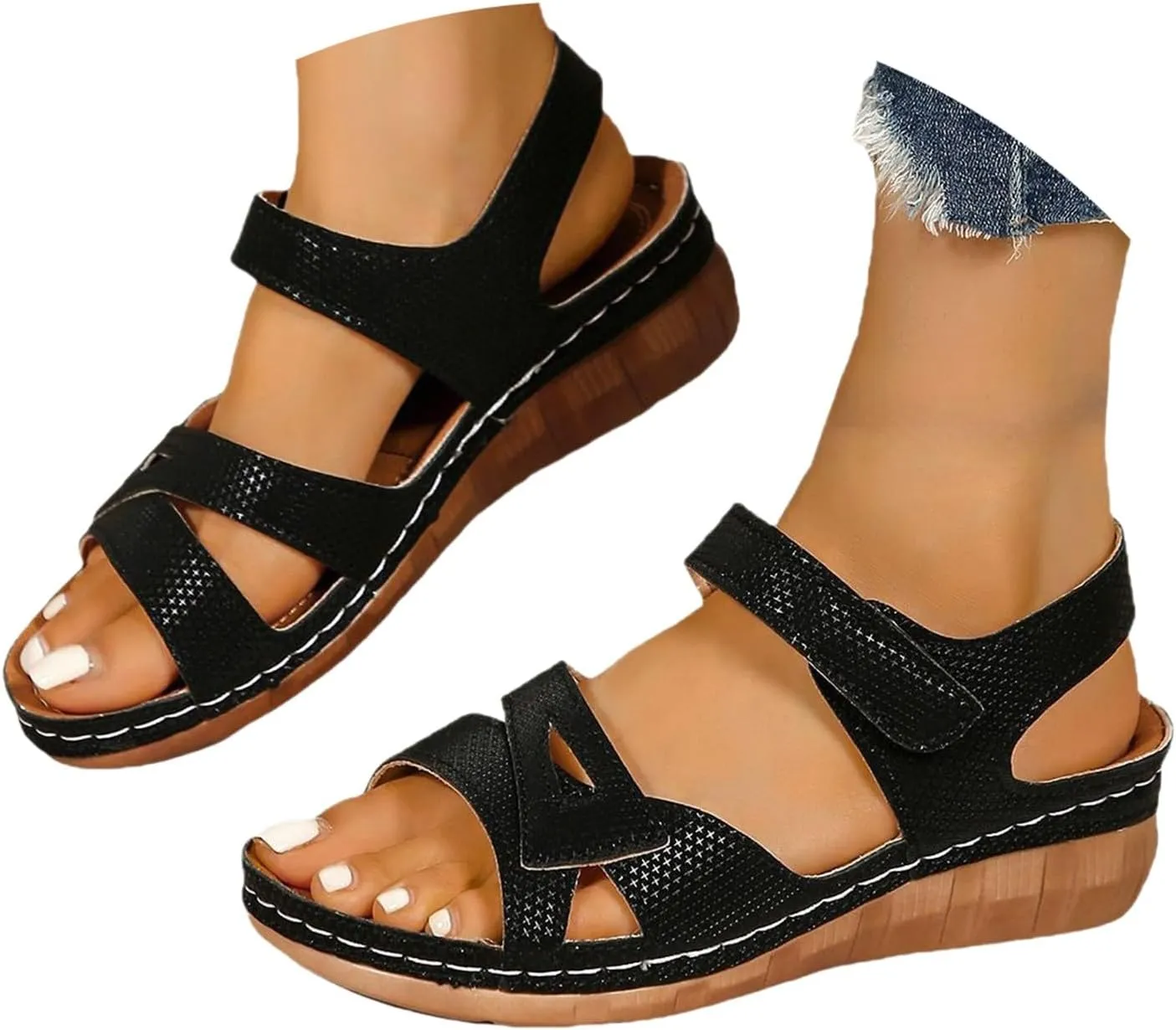 Summer Sandals For Women 2025 Comfortable Wedge Sandal Trendy Arch Upport Slip On Shoe Casual Orthopedic shoes