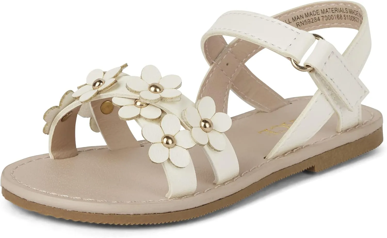 The Children's Place Girl's Baby Toddler Flat Sandals with Adjustable Ankle Strap Slipper