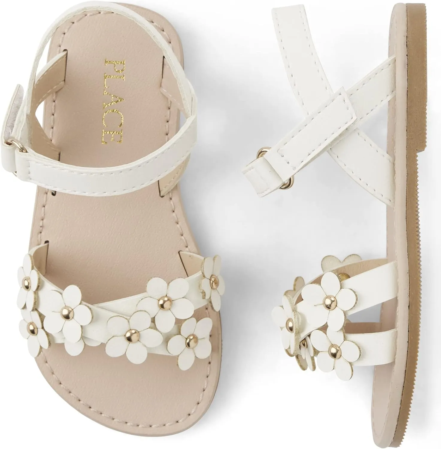 The Children's Place Girl's Baby Toddler Flat Sandals with Adjustable Ankle Strap Slipper