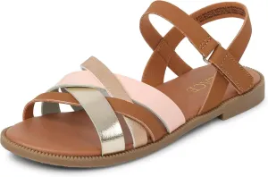 The Children's Place Girls Flat Sandals with Adjustable Ankle Strap