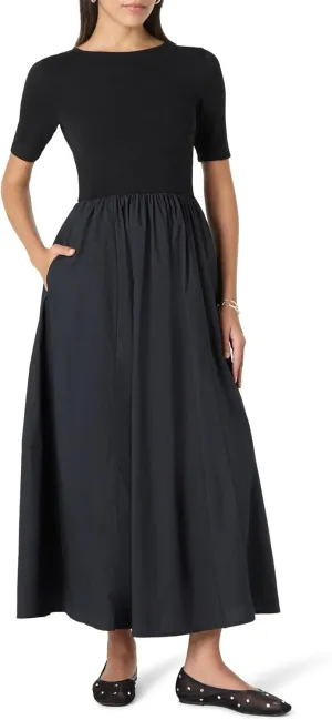 The Drop Women's Barrett Short Sleeve Mixed Media Dress
