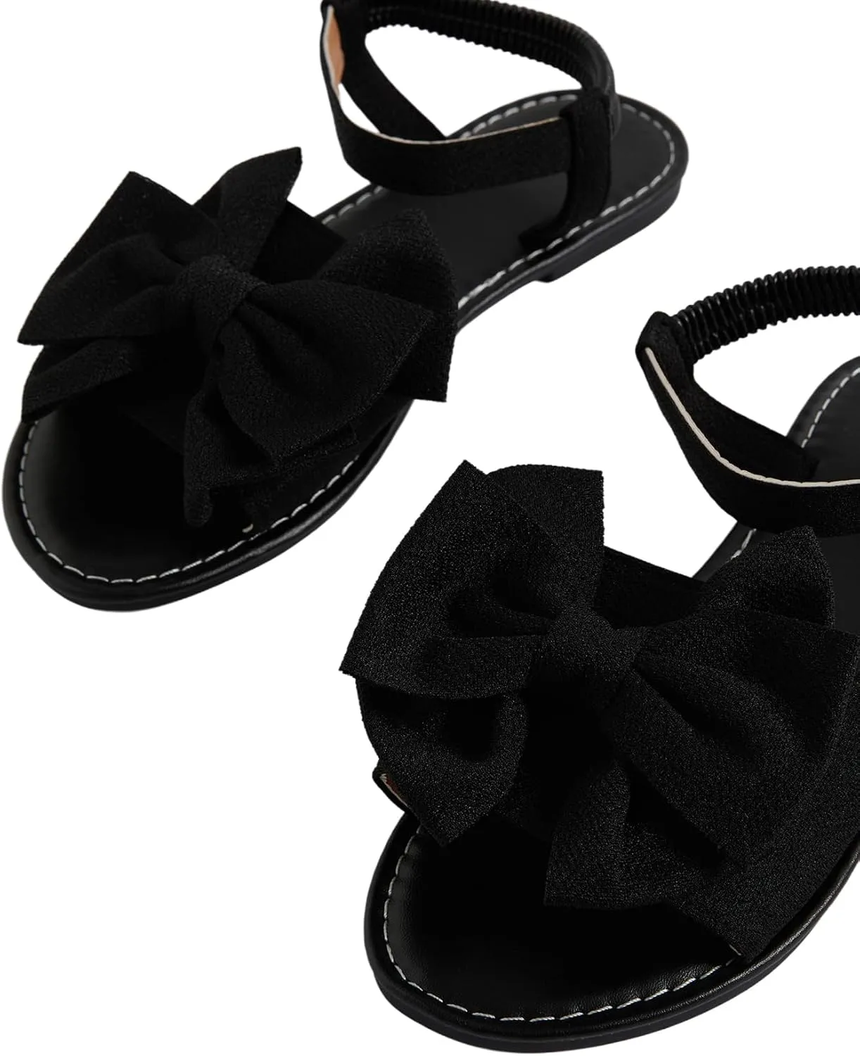 Verdusa Women's Coquette Bowknot Ankle Strap Leather Sandals Holiday Beach Flat Sandals