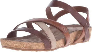 Walking Cradles Women's Pool Flat Sandal, Brown, 7 W US
