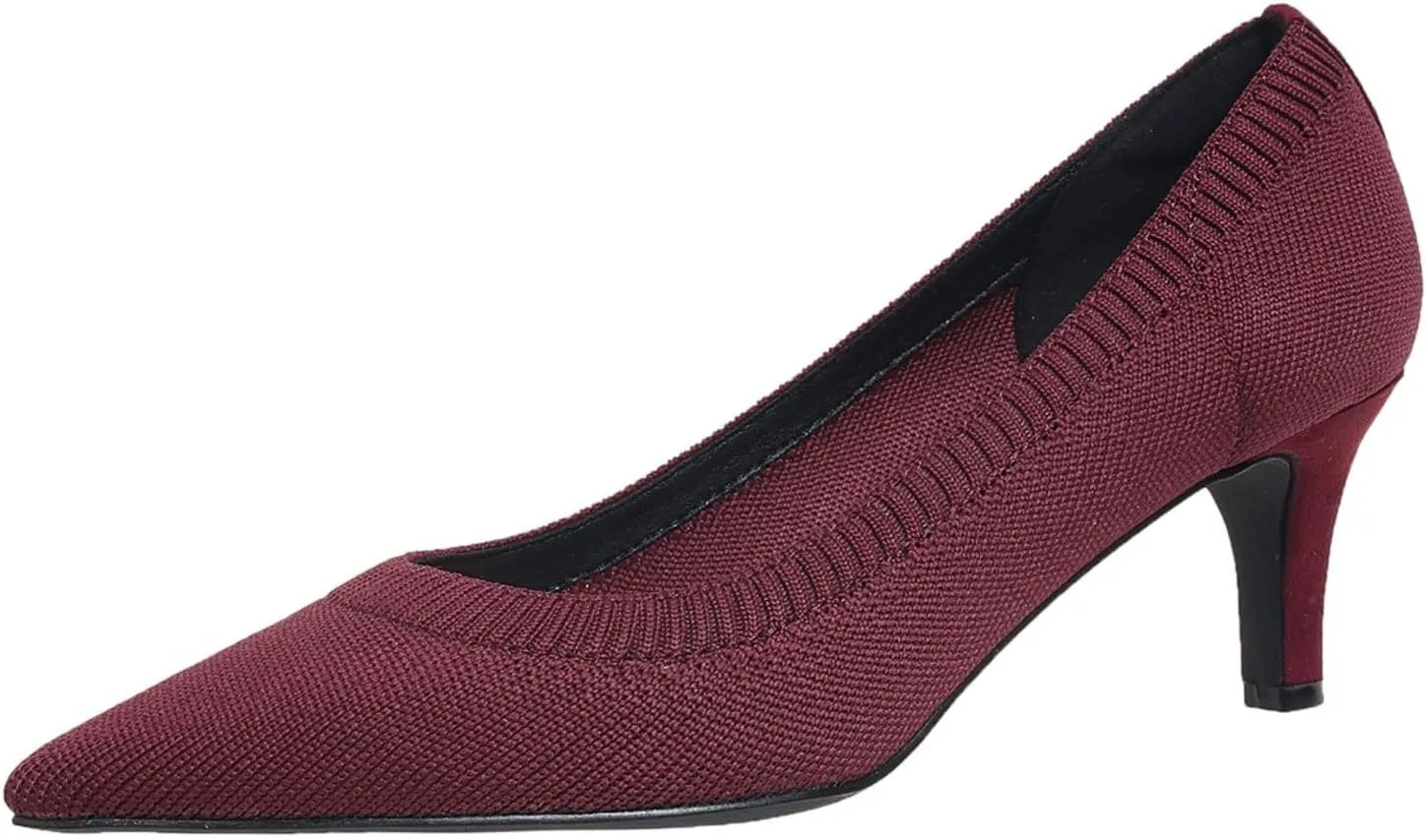 Women's Pumps Kitten Heel Pump Shoes Pointed Toe Knit Comfortable Casual Party Dressy Low Heel Dress Shoes
