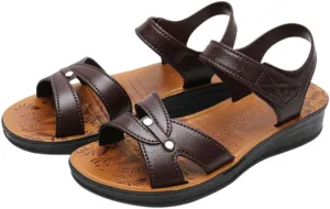 Women's Solid Color Flat Sandals – Ankle Strap Open Toe with Hook-and-Loop Closure, PVC Insole & Sole, Low Heel, All-Season Comfort Shoes